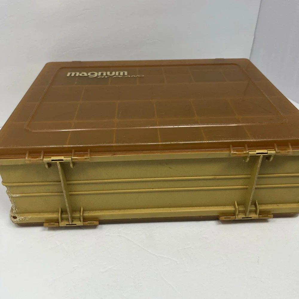 Vintage Magnum By Plano Double Sided Portable Fishing Tackle Box Organizer 1162